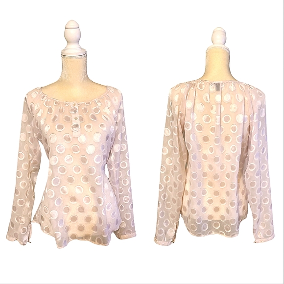 The Limited Tops - The Limited Cream Polka Dot Blouse